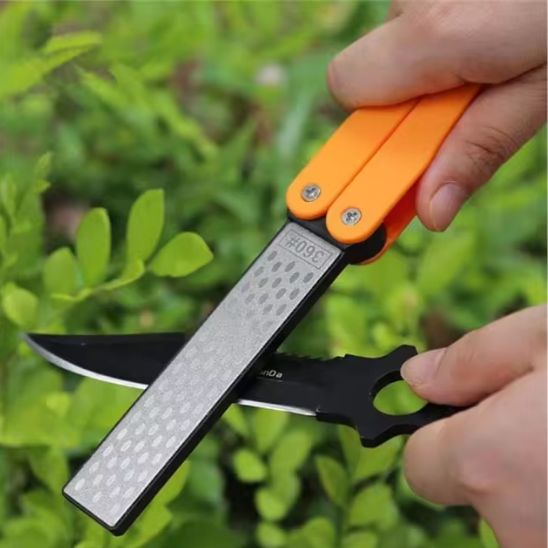 aiguiseur couteau de poche orange